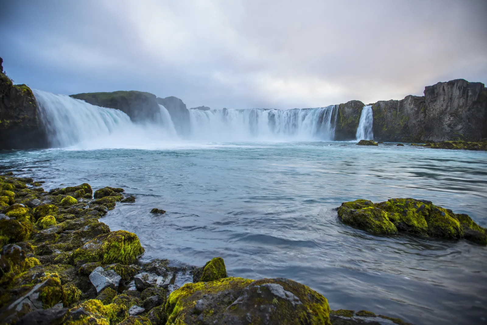Waterfall in a dramatic landscape